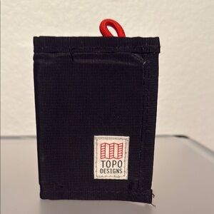 Topo Designs Black Wallet with Red Accent